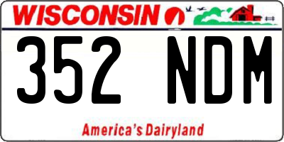 WI license plate 352NDM