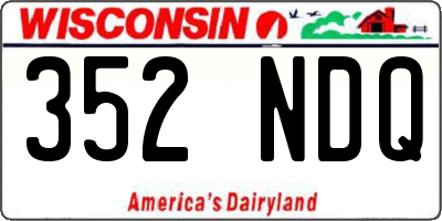 WI license plate 352NDQ