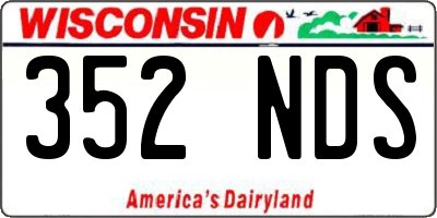 WI license plate 352NDS