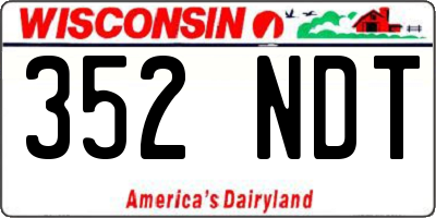WI license plate 352NDT