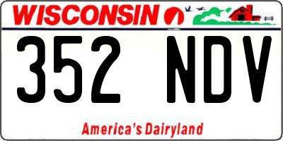 WI license plate 352NDV