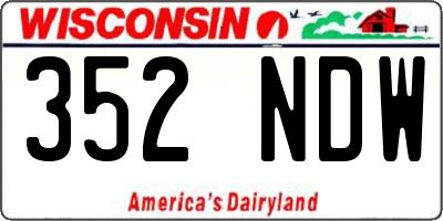 WI license plate 352NDW