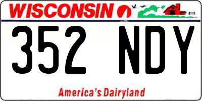 WI license plate 352NDY
