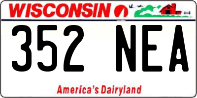 WI license plate 352NEA