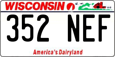 WI license plate 352NEF