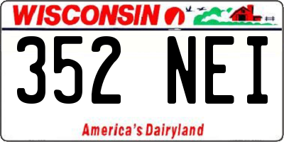 WI license plate 352NEI