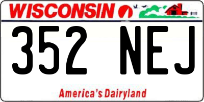 WI license plate 352NEJ