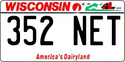 WI license plate 352NET