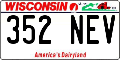 WI license plate 352NEV