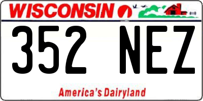 WI license plate 352NEZ