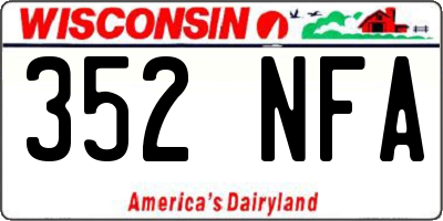 WI license plate 352NFA