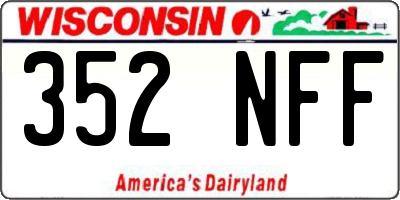 WI license plate 352NFF