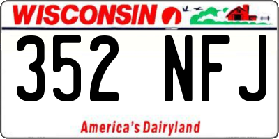 WI license plate 352NFJ