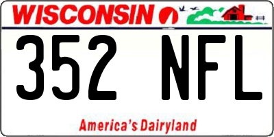 WI license plate 352NFL