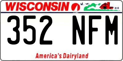 WI license plate 352NFM