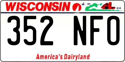 WI license plate 352NFO