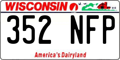 WI license plate 352NFP