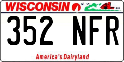 WI license plate 352NFR