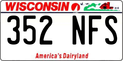 WI license plate 352NFS