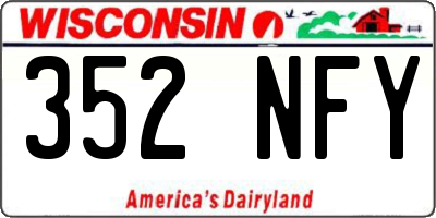 WI license plate 352NFY