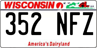 WI license plate 352NFZ