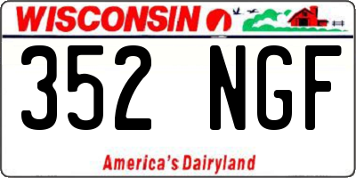 WI license plate 352NGF