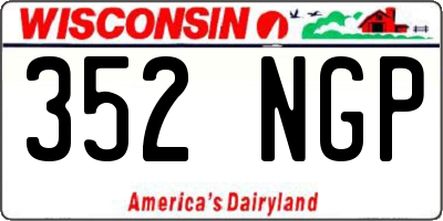 WI license plate 352NGP