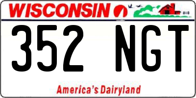 WI license plate 352NGT