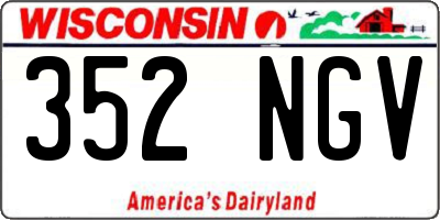 WI license plate 352NGV