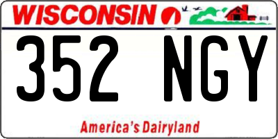 WI license plate 352NGY