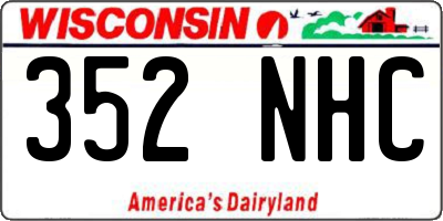 WI license plate 352NHC