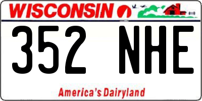 WI license plate 352NHE