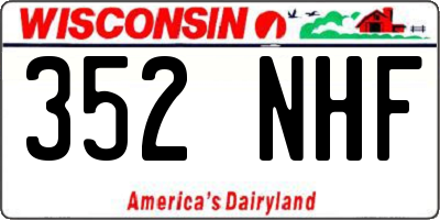 WI license plate 352NHF