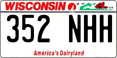 WI license plate 352NHH