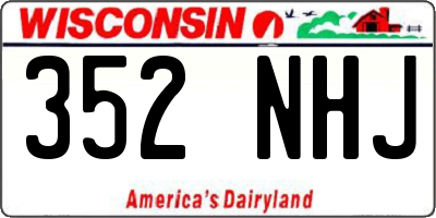 WI license plate 352NHJ