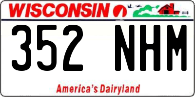 WI license plate 352NHM