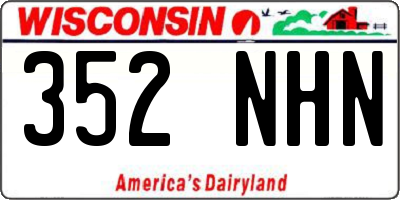 WI license plate 352NHN