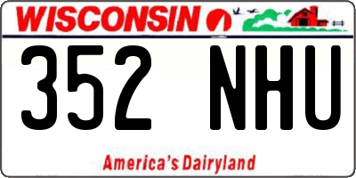 WI license plate 352NHU