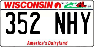 WI license plate 352NHY