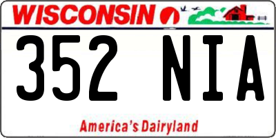 WI license plate 352NIA