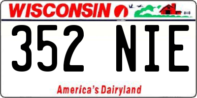 WI license plate 352NIE