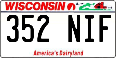 WI license plate 352NIF