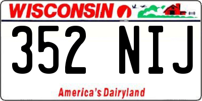 WI license plate 352NIJ
