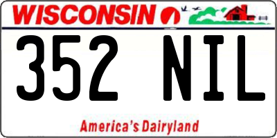 WI license plate 352NIL