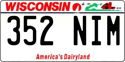 WI license plate 352NIM