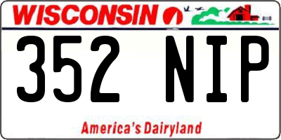WI license plate 352NIP