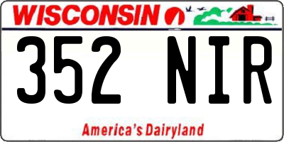 WI license plate 352NIR