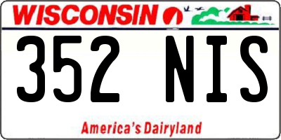 WI license plate 352NIS