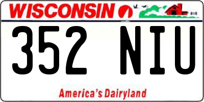 WI license plate 352NIU