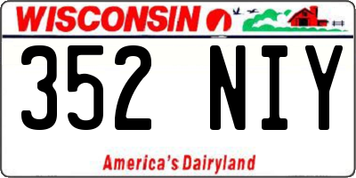 WI license plate 352NIY